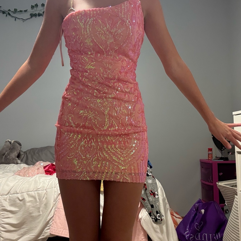 Windsor Pink Sequin Mini Dress